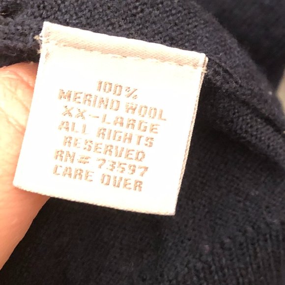 Stile Di Vita Italian Merino crew neck men navy sweater, XXL - Picture 6 of 9